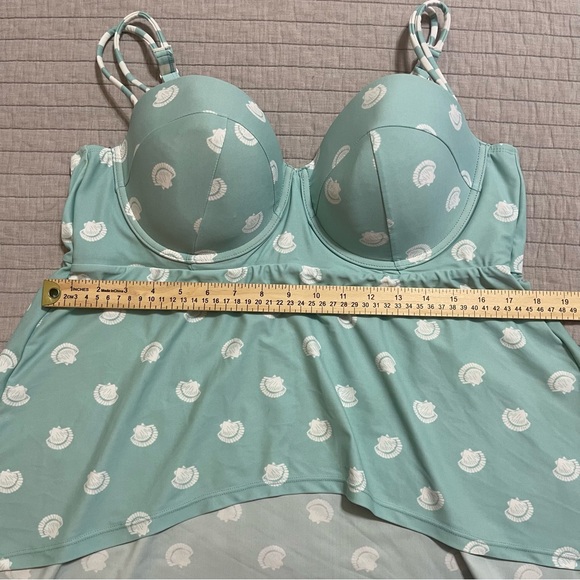 Swim by Cacique Seashell High Low Tankini  Lightly Lined Bandeau 40D - Picture 2 of 9